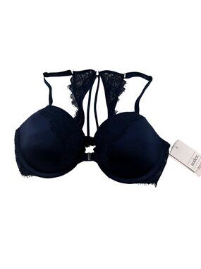 Auden Womens Size 32C Bra The Ace Lightly Lined Racerback Front Closure Blue New